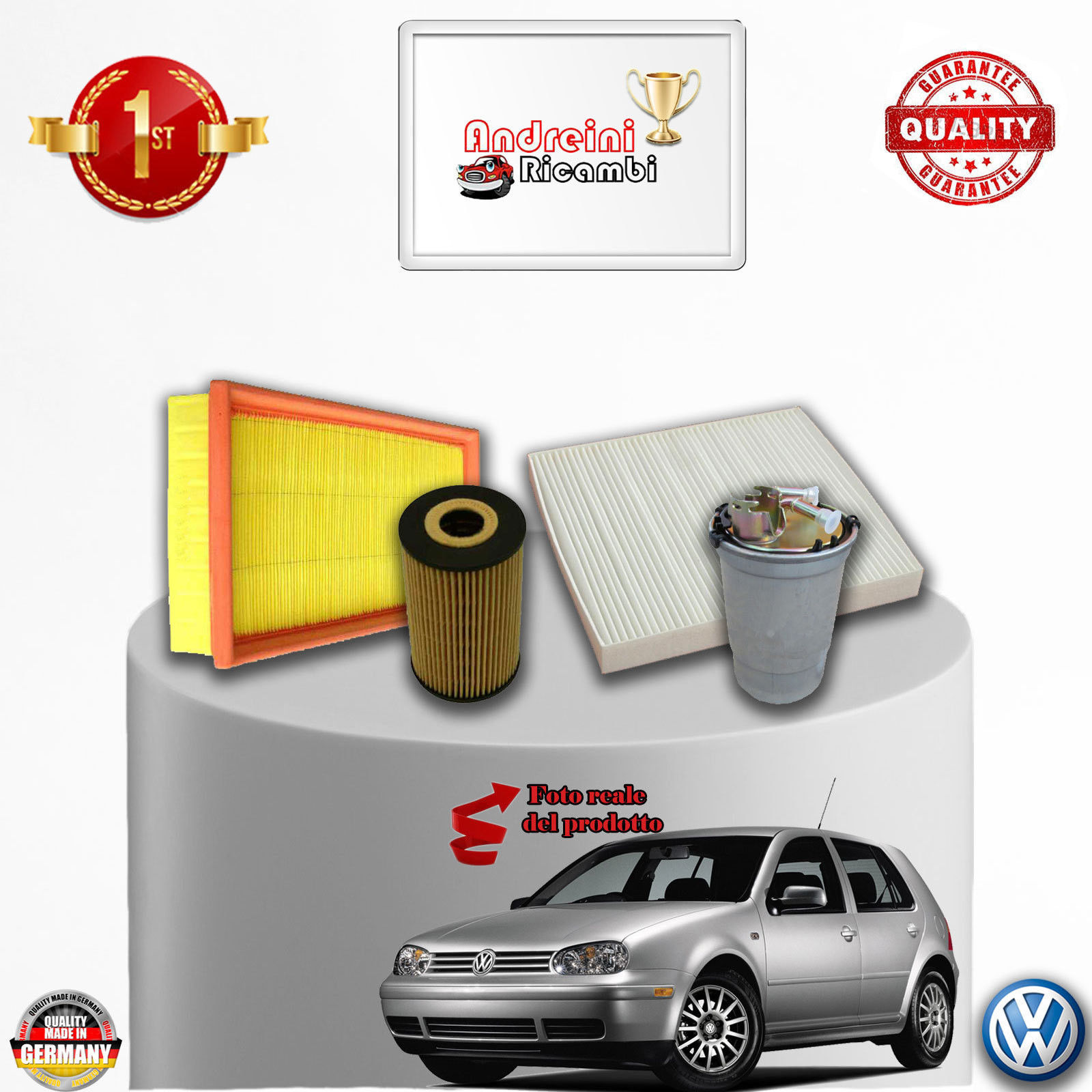 KIT TAGLIANDO 4 FILTRI VW GOLF IV 1.9 TDI 66KW 90CV DAL 1998 -> 2002