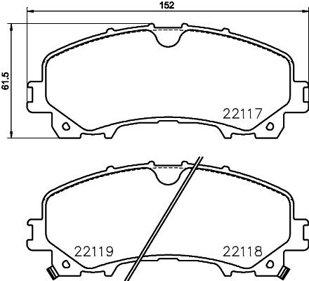 BREP56106 SERIE PASTIGILE FRENO (system Akebono) Nissan X-Trail  13-  ANTERIORI