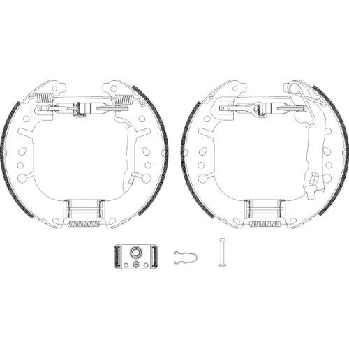 Kit Ganasce Freno Hella Pagid 8DB 355 022-451 Shoe Kit Pro per Fiat