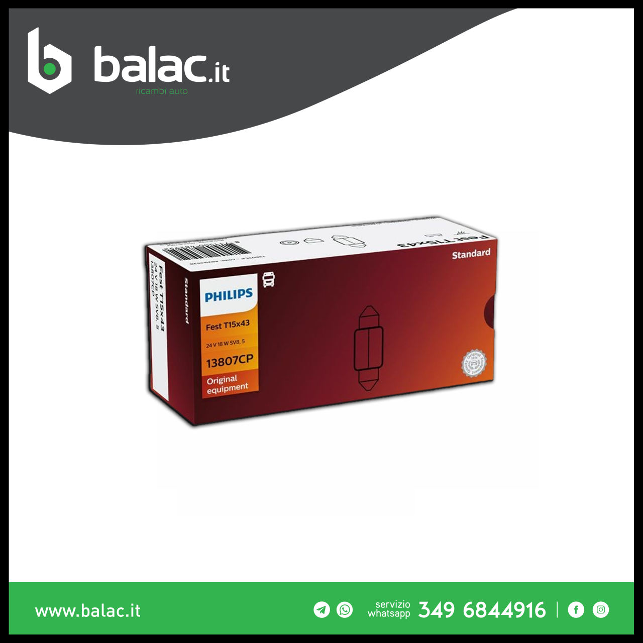 Philips Lampadina di ricambio FESTOON(T15X43) (5x10^)