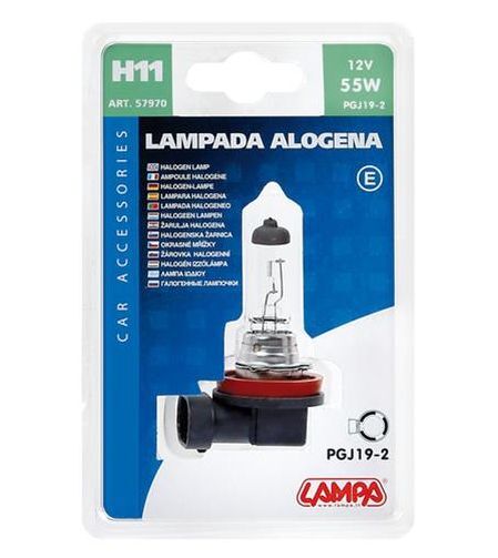 Lampada alogena 12V H11 55W PGJ19-2 1PZ D/Blister COD.57970