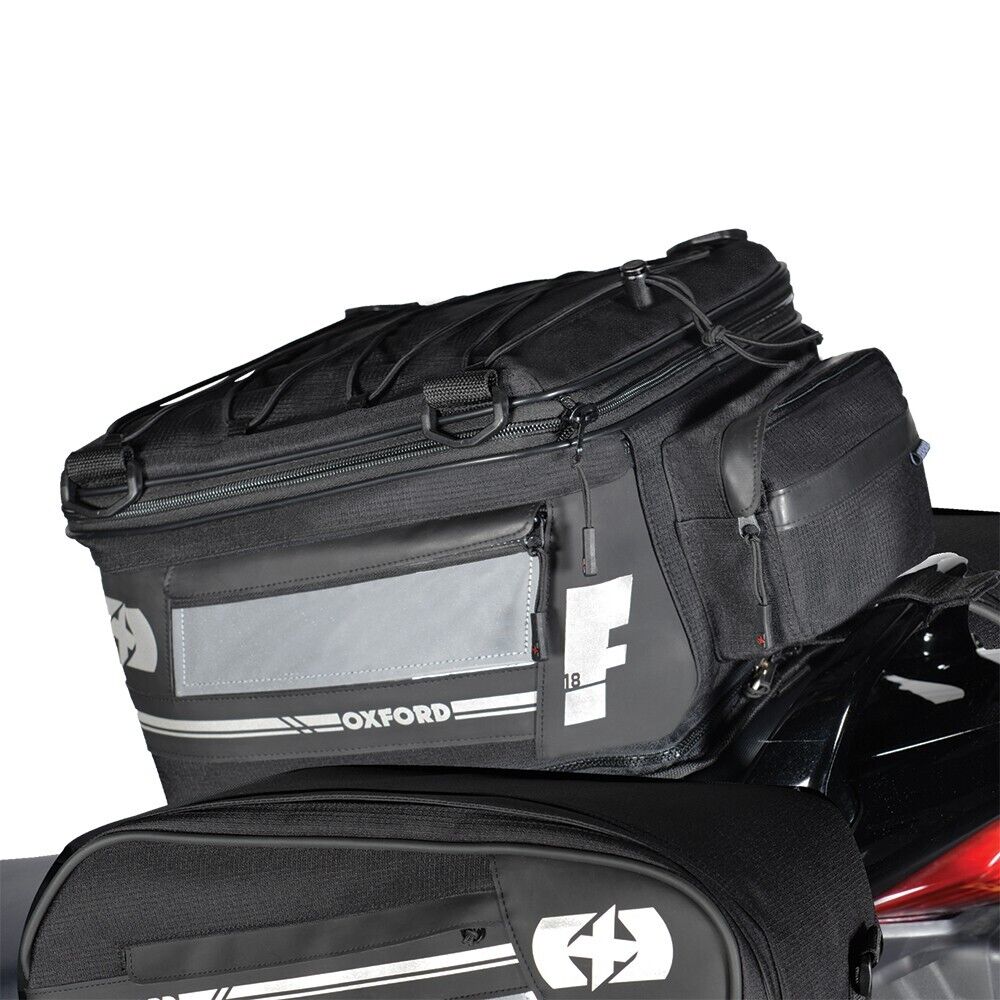 Oxford F1 Moto Impermeabile Coda Confezione Bagagli Zip Base 18 Litri - Nero