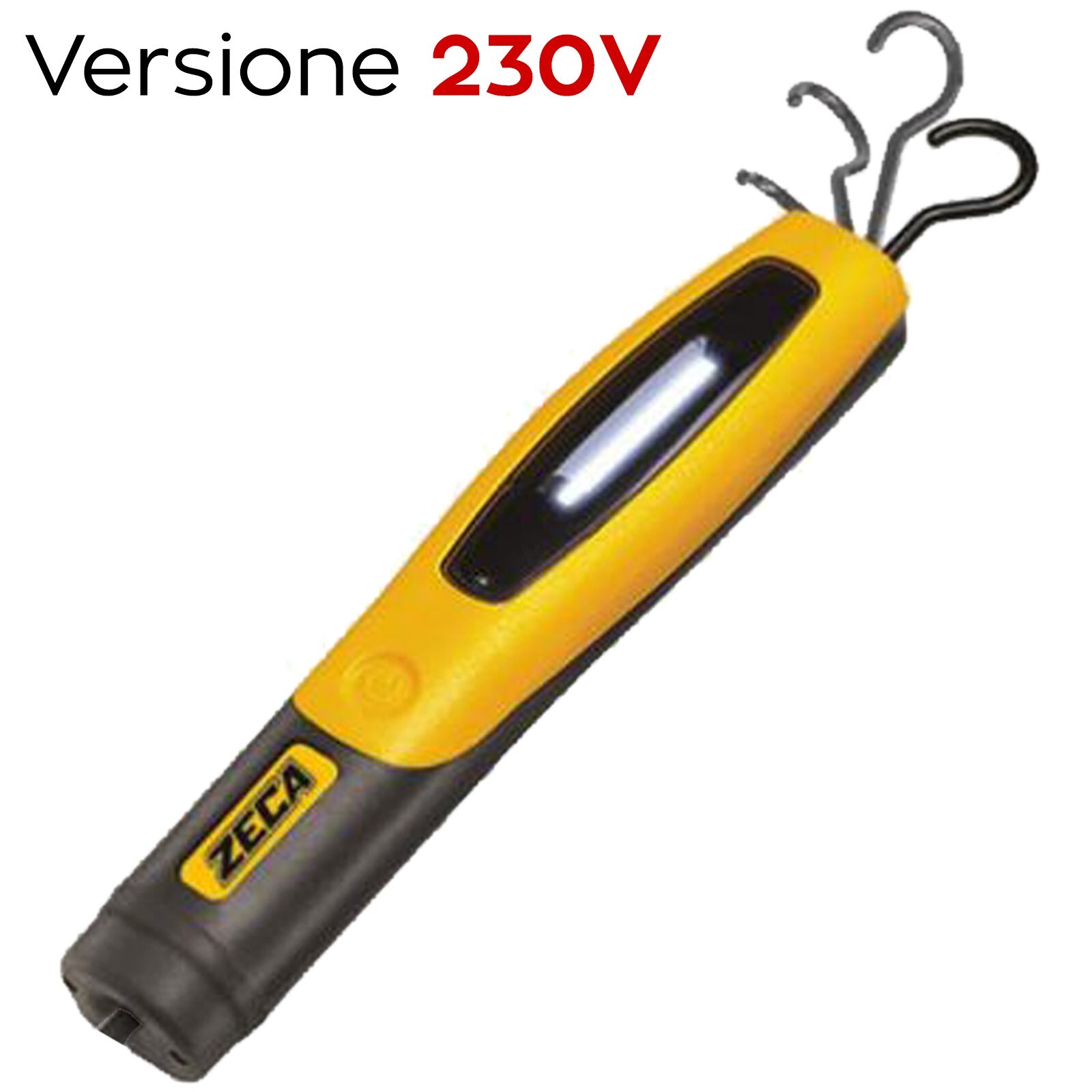 Lampada LED Officina Frontale ZECA con Gancio SENZA CAVO IP64 articolo 330 230V