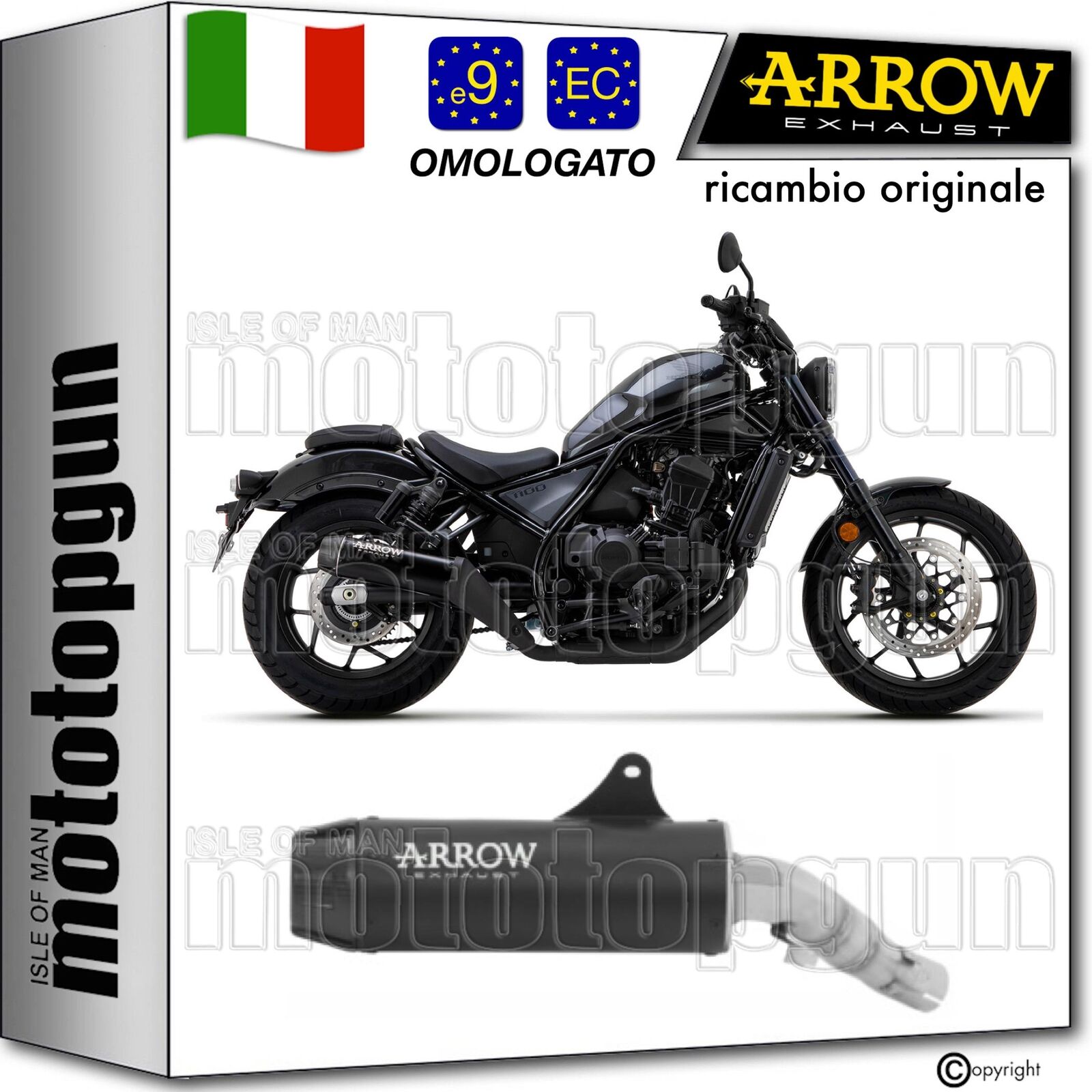 ARROW SCARICO OMOLOGATO REBEL ALLUMINIO NERO C HONDA CMX 1100 REBEL 2024 24