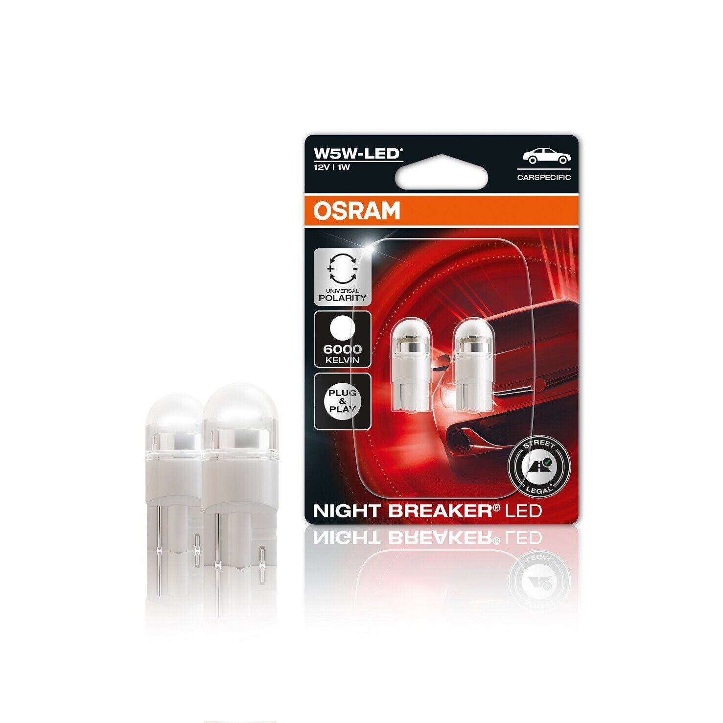 COPPIA LAMPADE W5W LED 2825 DWNB NIGHT BREAKER W5W-LED OMOLOGATE POSIZIONI