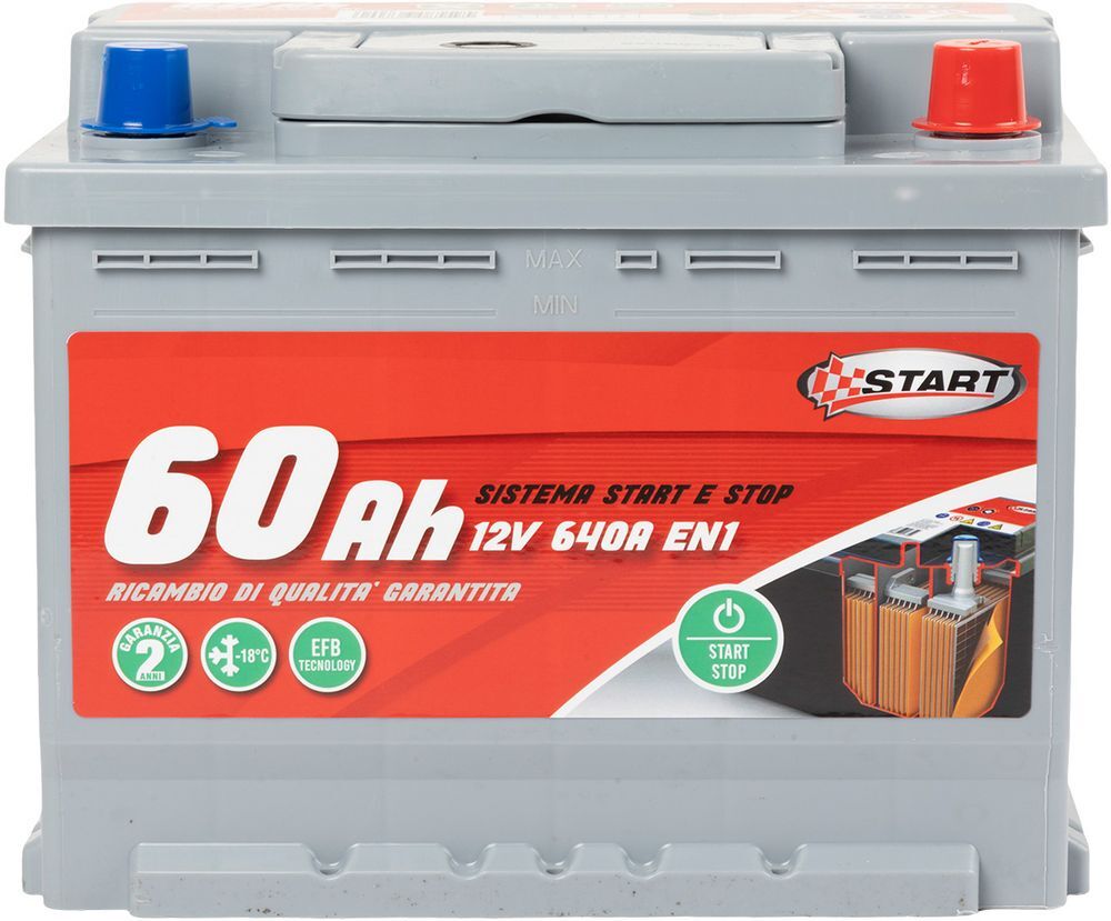 Batteria Stop&Start 60AH 12V  640A (EN1) sigillata polo sinistro START