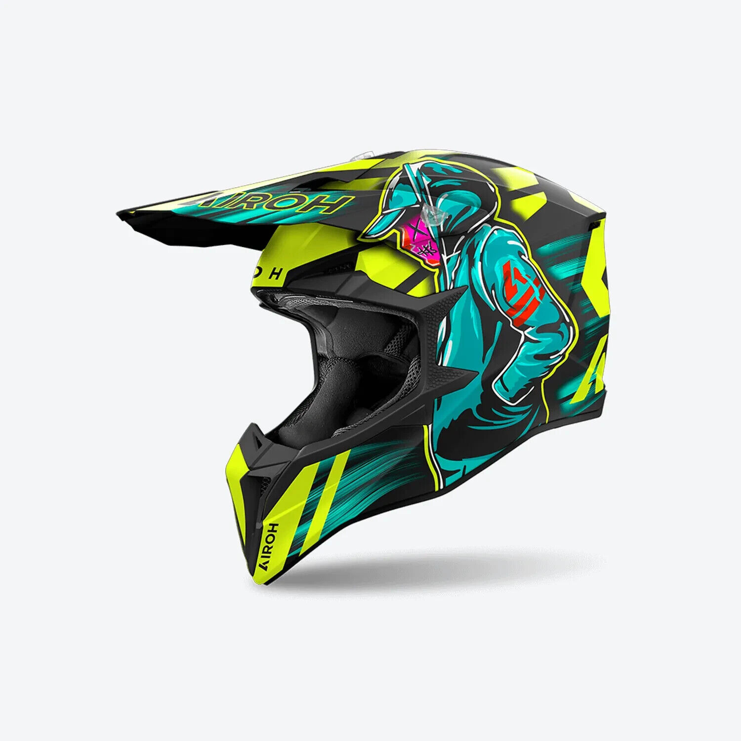 CASCO CROSS AIROH WRAAAP CYBER GIALLO OPACO TAGLIA M