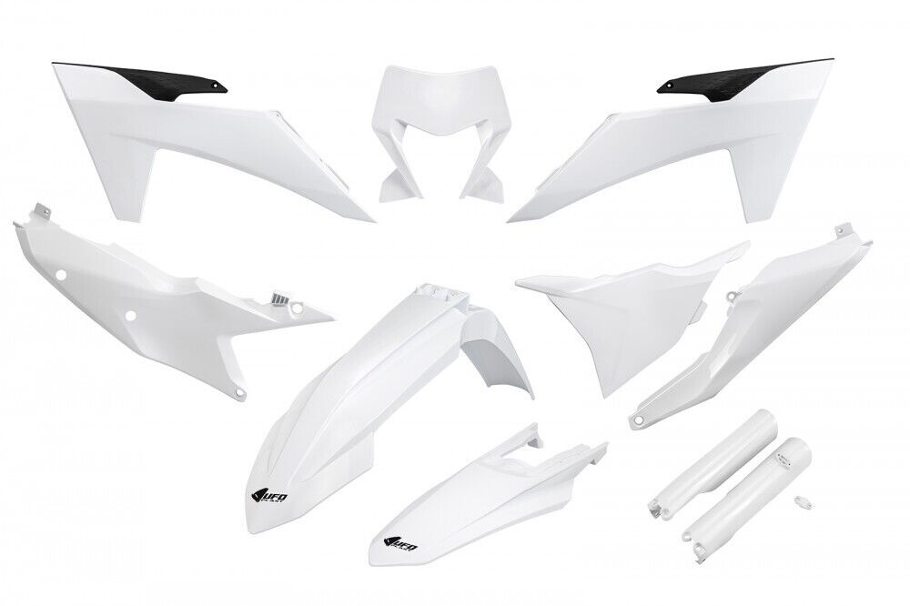 Kit plastiche con parasteli UFO plast KTM EXC 250 / SIX DAYS 2024 2025 (Bianco)