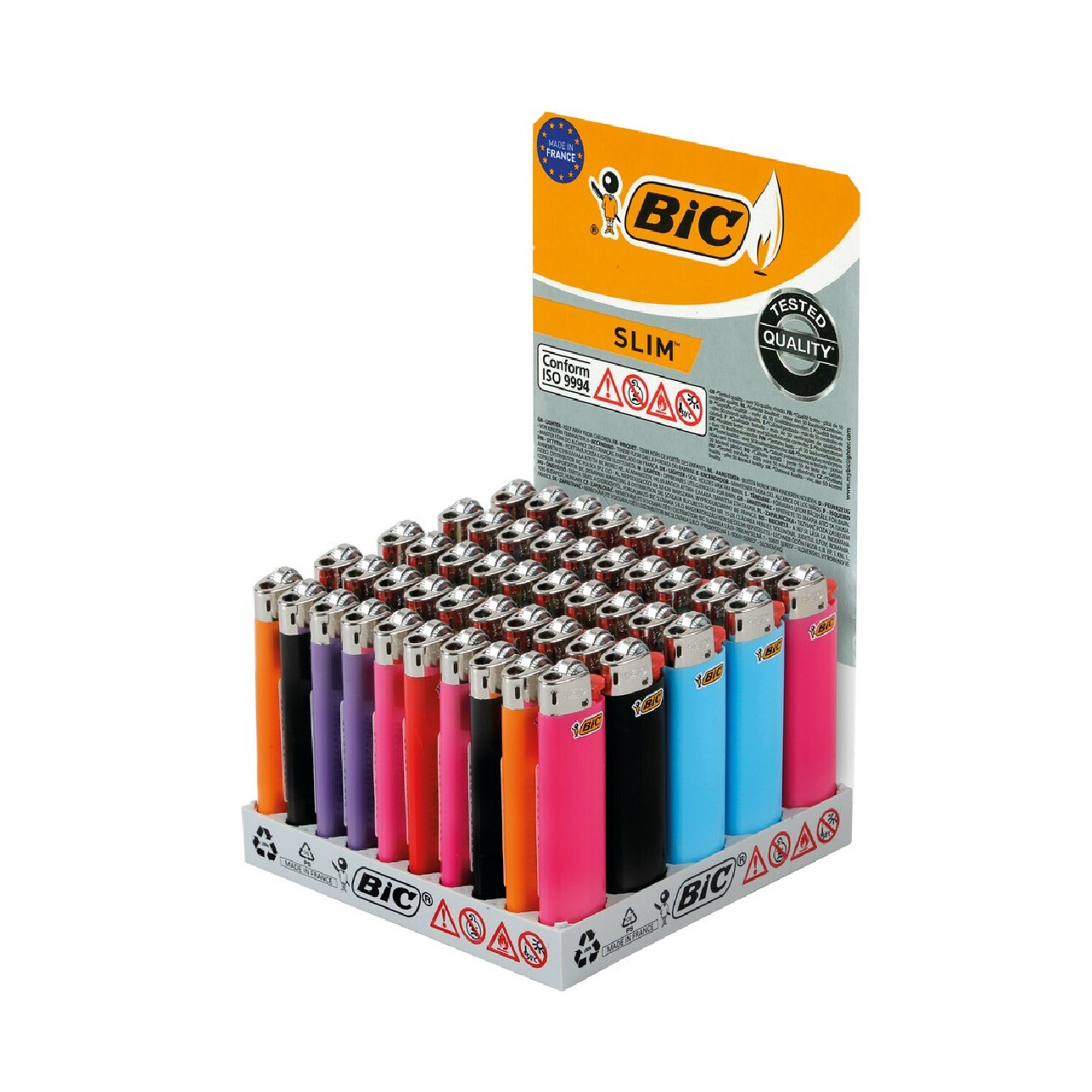 Lampa Accendini Bic Classic Slim J23. Display da 50 pezzi colori assortiti