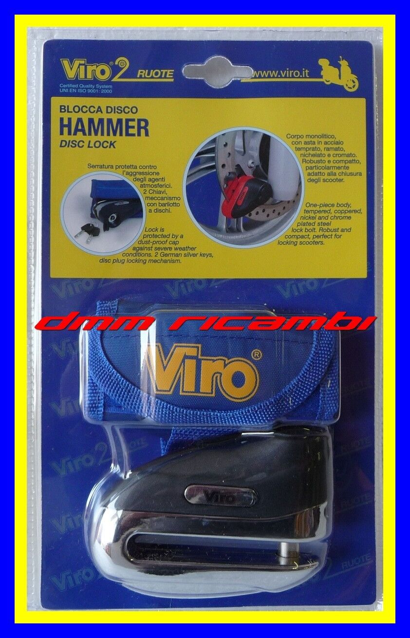 Bloccadisco VIRO HAMMER MAXI-SCOOTER antifurto in acciaio 10mm. Blocca Disco