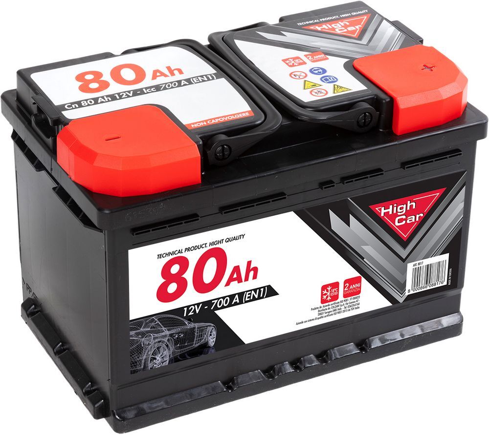 Batteria Auto Da 80ah 640a  12v  Polo Positivo Destro Cassetta l3