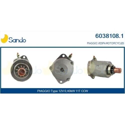 Motorino D'avviamento Sando 6038108.1 per Piaggio Piaggio Motorcycles