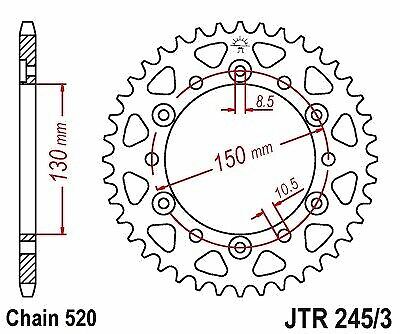 Corona a 42 denti in Acciaio JT Sproket JTR245/3.42 Passo 520