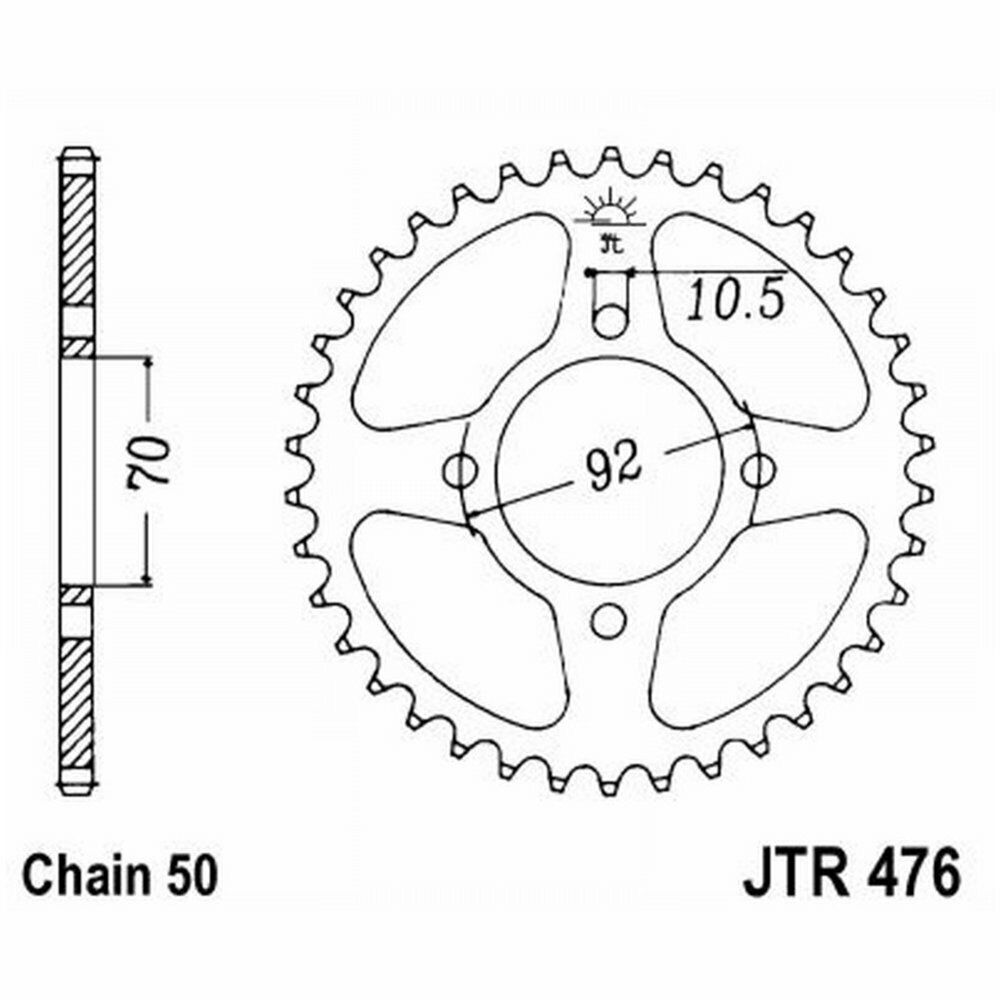 CORONA DI TRASMISSIONE ACCIAIO JT SPROCKETS 35 DENTI JTR476.35