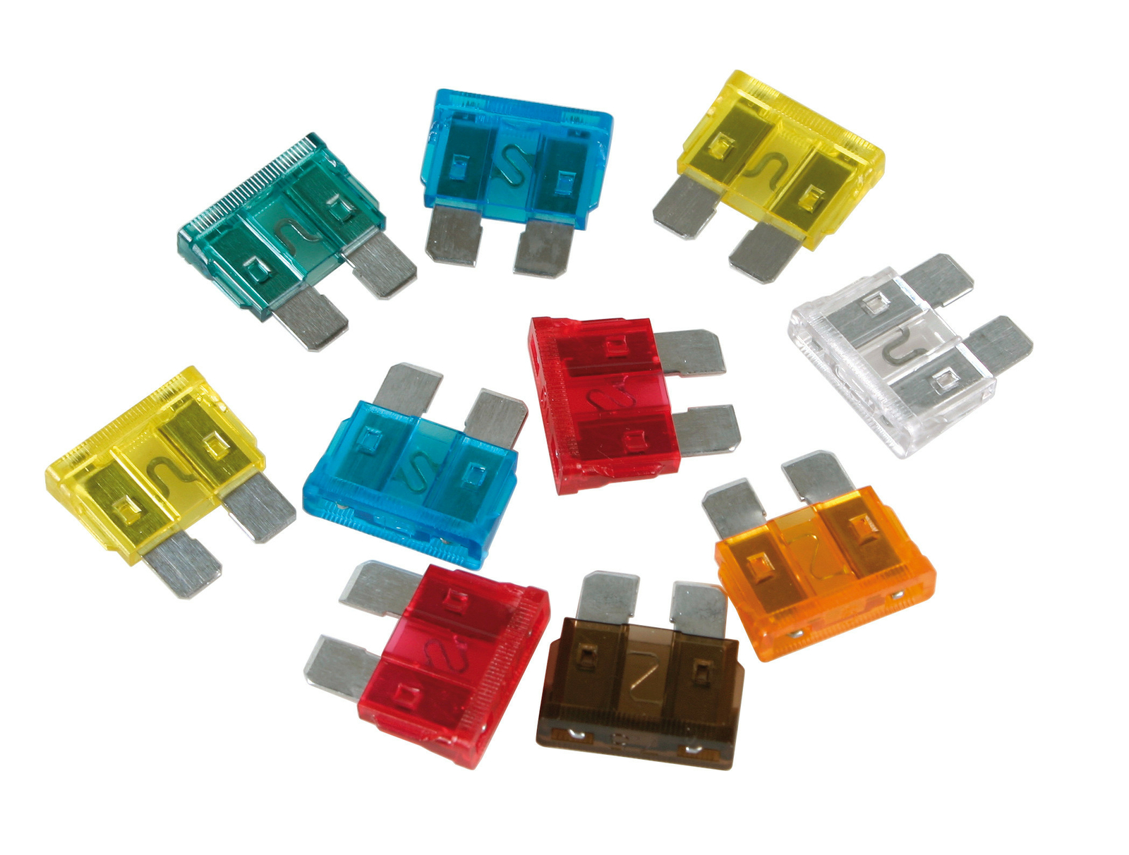 70080 SET 10 FUSIBILI LAMELLARI ASSORTITI 1PZ CART.FUSIBILI LAMELLARI 10PZ.