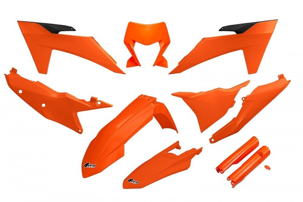 Kit plastiche con parasteli UFO plast KTM EXC 250 / SIX DAYS 2024 2025 Arancio