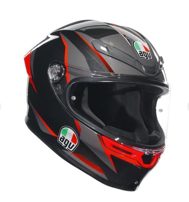 Casco Integrale AGV K6 S Slashcut K6-S MPLK E2206 Nero Grigio e Rosso Taglia S