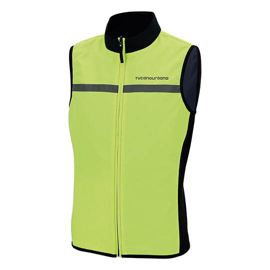 Gilet/veste securite tucano reversible bleu/jaune fluo t.s/