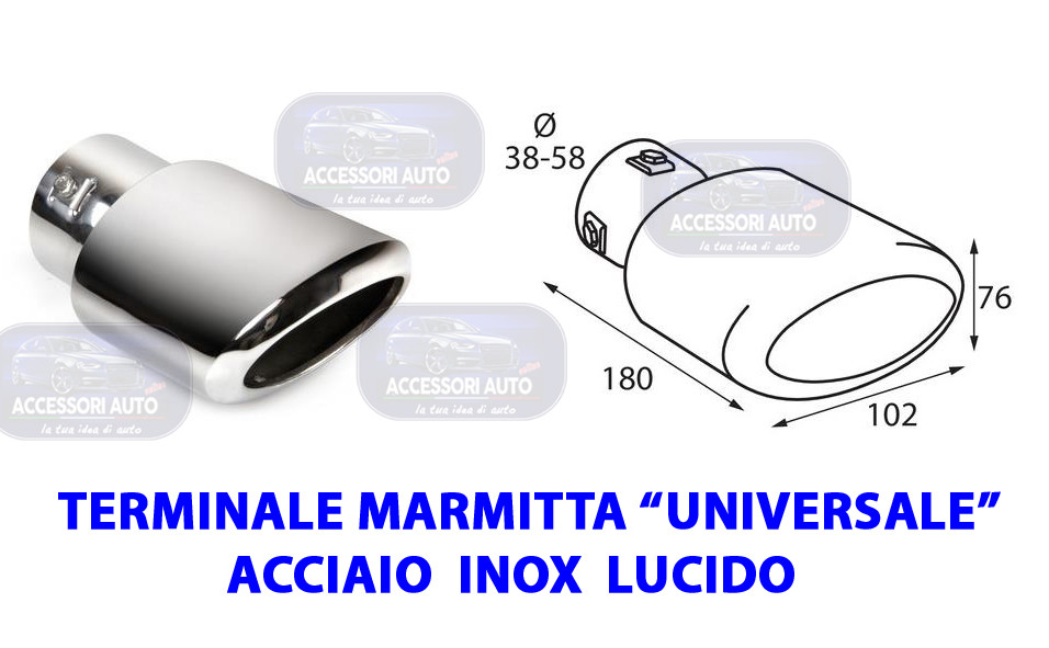 Terminale Marmitta- Auto- Codino -Terminale di Scarico- Tubo Scarico  Universale