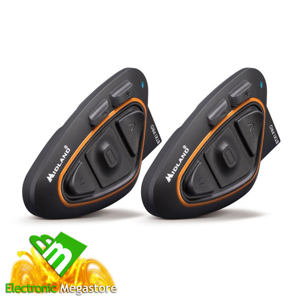 Kit 2 Interfono Midland BTX1 Pro Twin Bluetooth Moto Scooter 2 Caschi NEW 2024