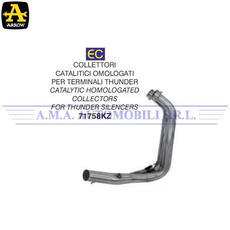 Kit collettori catal. omolog. per terminali Thunder Yamaha MT-07 2021 2022 2023