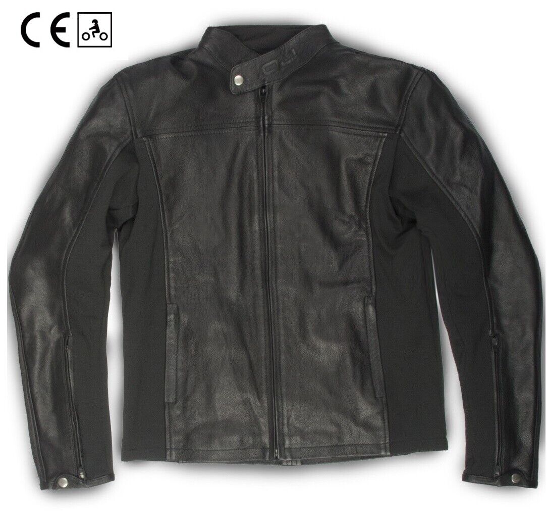 GIACCA MOTO PELLE MORBIDA CITY OJ BEAST UOMO MAN JACKET CAFE RACER TG M