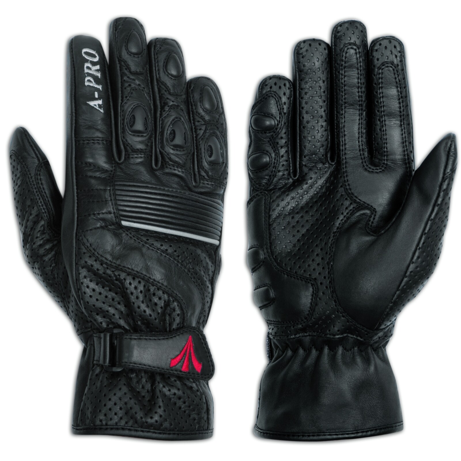 Summer leather sport Gloves Scooter Motorcycle Motorbike Bikers  Black XL