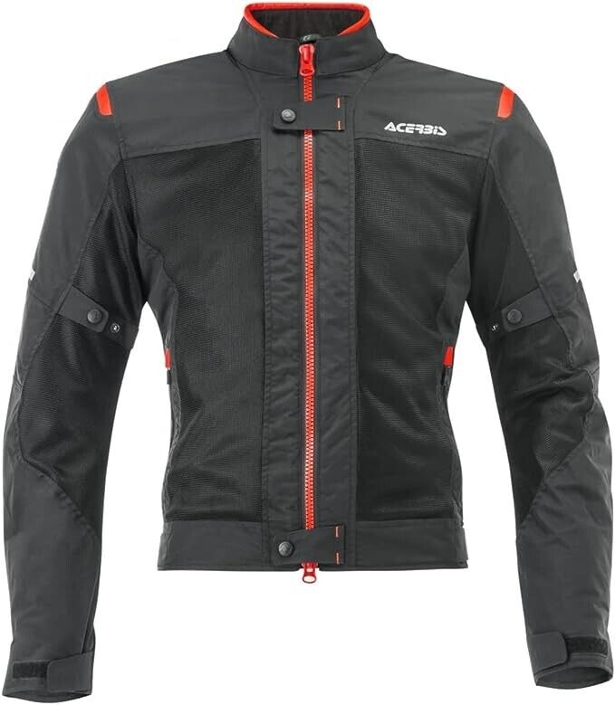 Giacca Acerbis CE Ramsey My Vented 2.0 Giacca Moto, Taglia L - Nera/Rossa