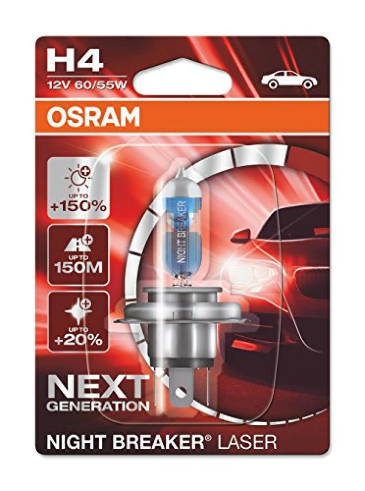 (TG. Blister (1 lampada)) OSRAM NIGHT BREAKER LASER H4, next generation, +150% d
