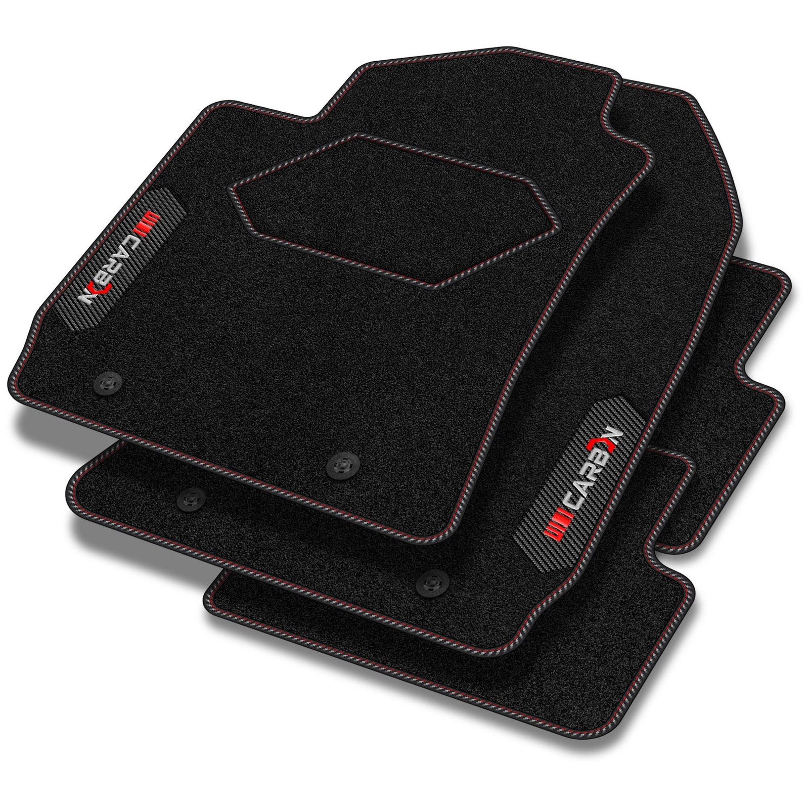 OP09-2 Tappetini Velluto CARBON™ Rosso per Opel Antara 2006-2017 File di sedili