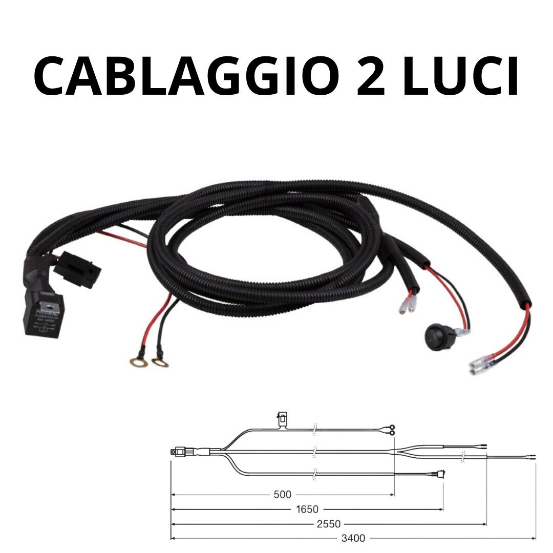 CAVO CABLAGGIO CON TASTO ON/OFF PER BARRE E FARETTI LED UNIVERSALE PER 2 LUCI