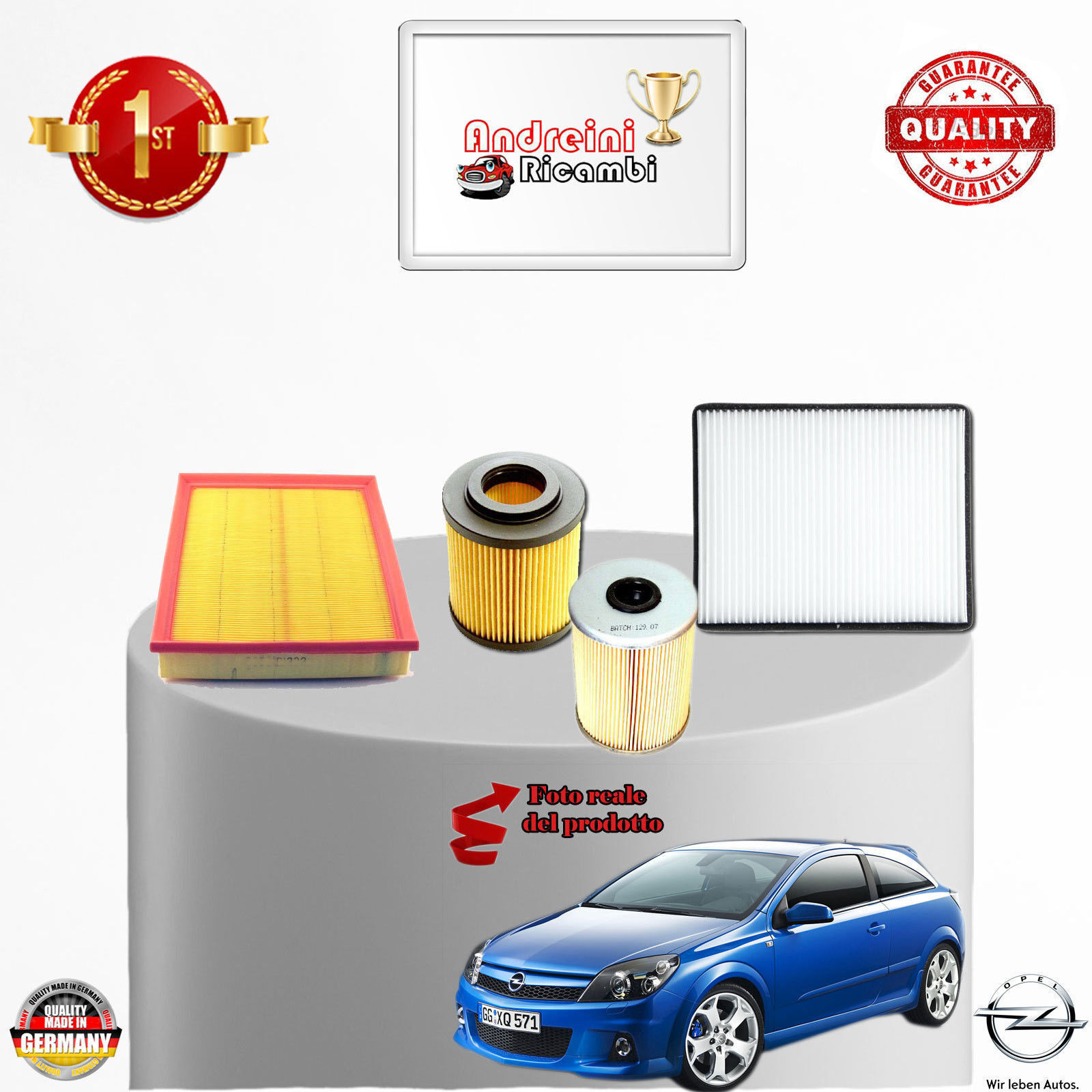 KIT TAGLIANDO 4 FILTRI OPEL ASTRA H GTC SW 1.7 CDTI 74KW 100CV DAL 2006 -> 2007
