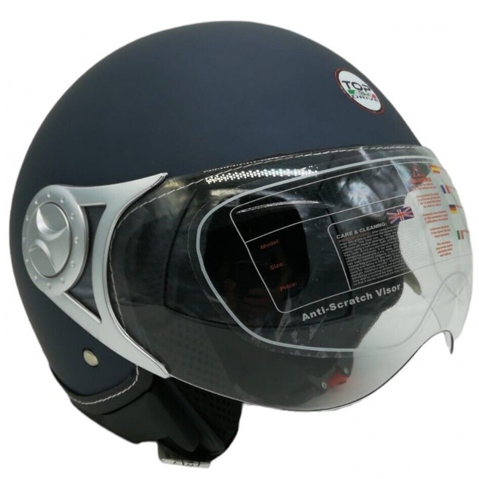 CASCO JET SIRIO MATT MOTO SCOOTER OMOLOGATO ECE VISIERA REMOVIBILE (BLU tg.M)