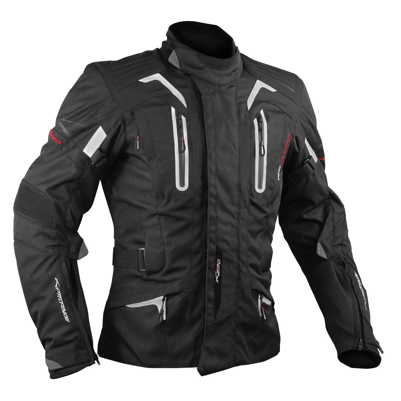 Motorbike Motorcycle CE Armours Warterproof Textile Jacket Thermal Black XXL