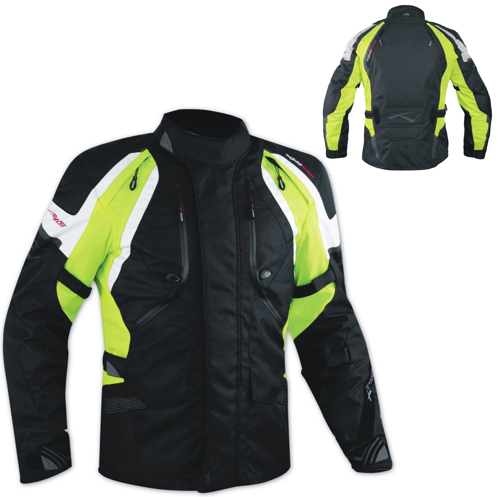 Jacket CE Armored Quality Waterproof Motorbike Motorcycle Thermal  Fluo XL