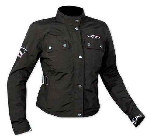 Ladies Scooter Textile Jacket CE Armour Waterproof Motorbike Motorcycle Black XS