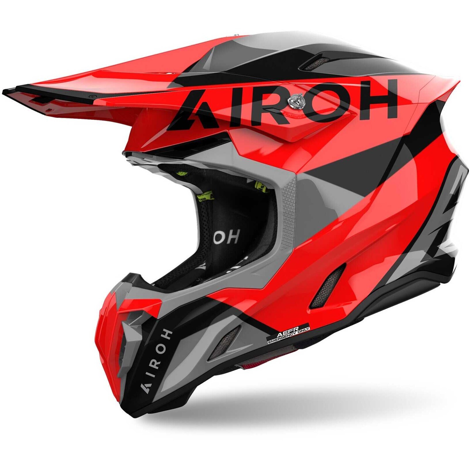 CASCO HELMET MOTO CROSS ENDURO AIROH TWIST 3 KING RED GLOSS 22.06 TG S
