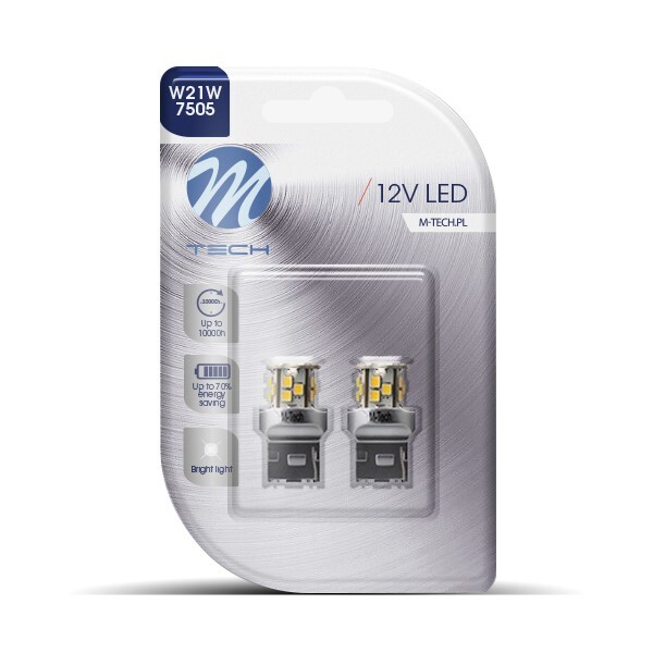 Blister 2x LED L114 T20 W21W 21xSMD2835 bianco