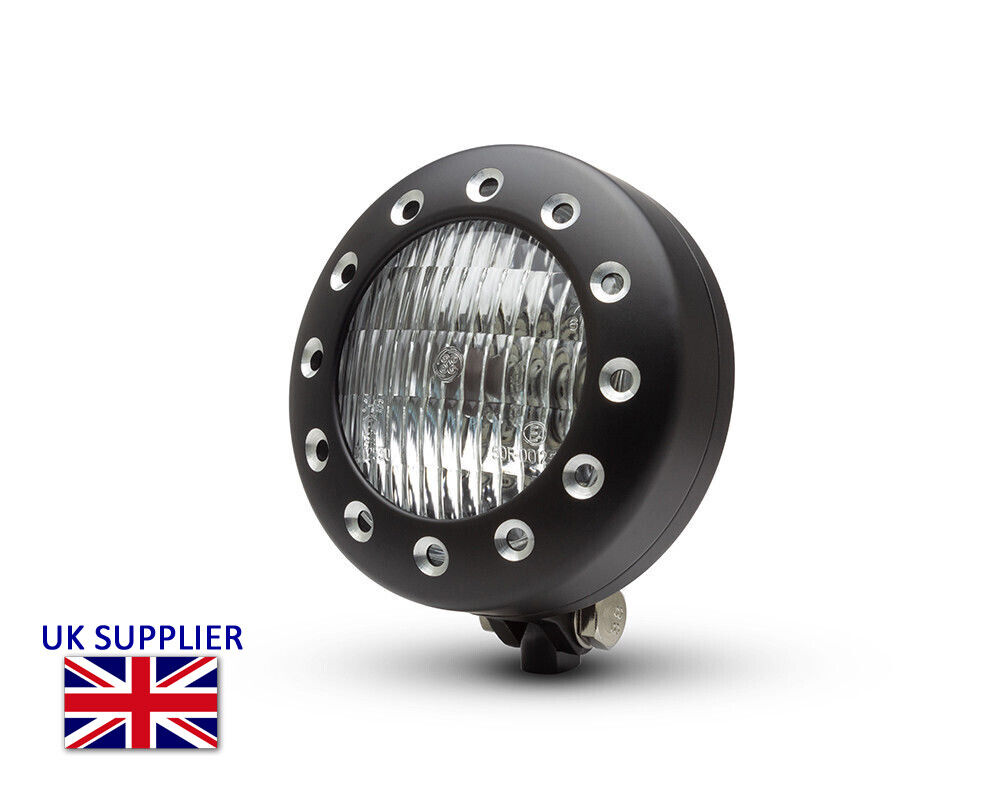 Moto Faro Nero Con Forati Lunetta per Custom Chopper Project