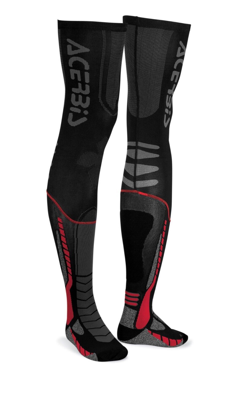 ACERBIS X-LEG PRO SOCKS COPPIA CALZE TERMICHE RINFORZATA LUNGA NERA ROSSO L/XL