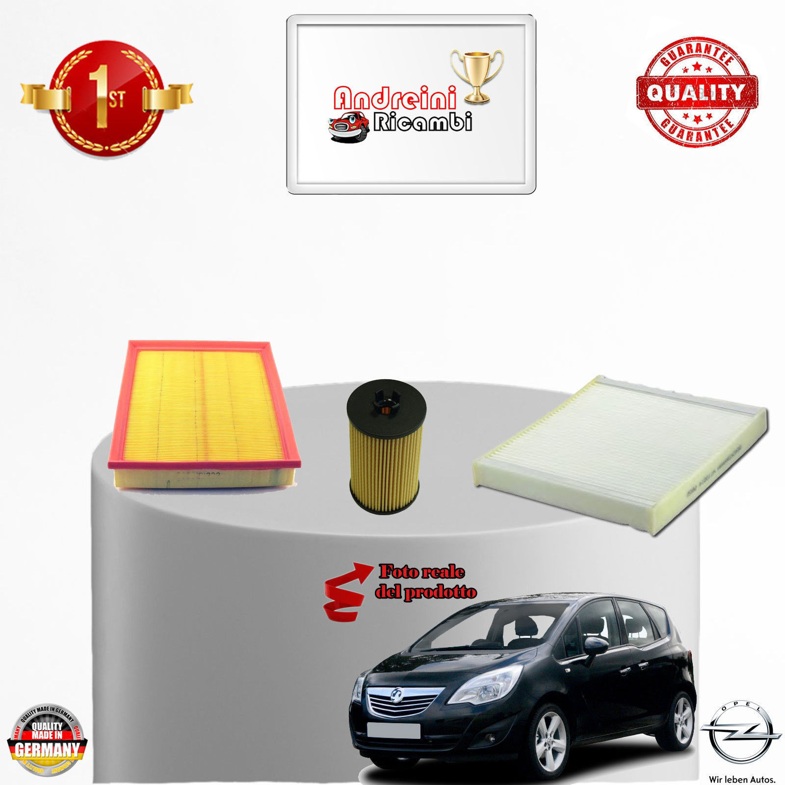 KIT TAGLIANDO 3 FILTRI OPEL MERIVA B 1.4 BENZINA 88KW 120CV DAL 2011 -> 2012