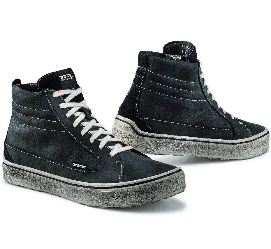 SCARPE SHOES STIVALI MOTO PELLE TCX STREET 3 WP IMPERMEABILI BLACK NERO TG 41