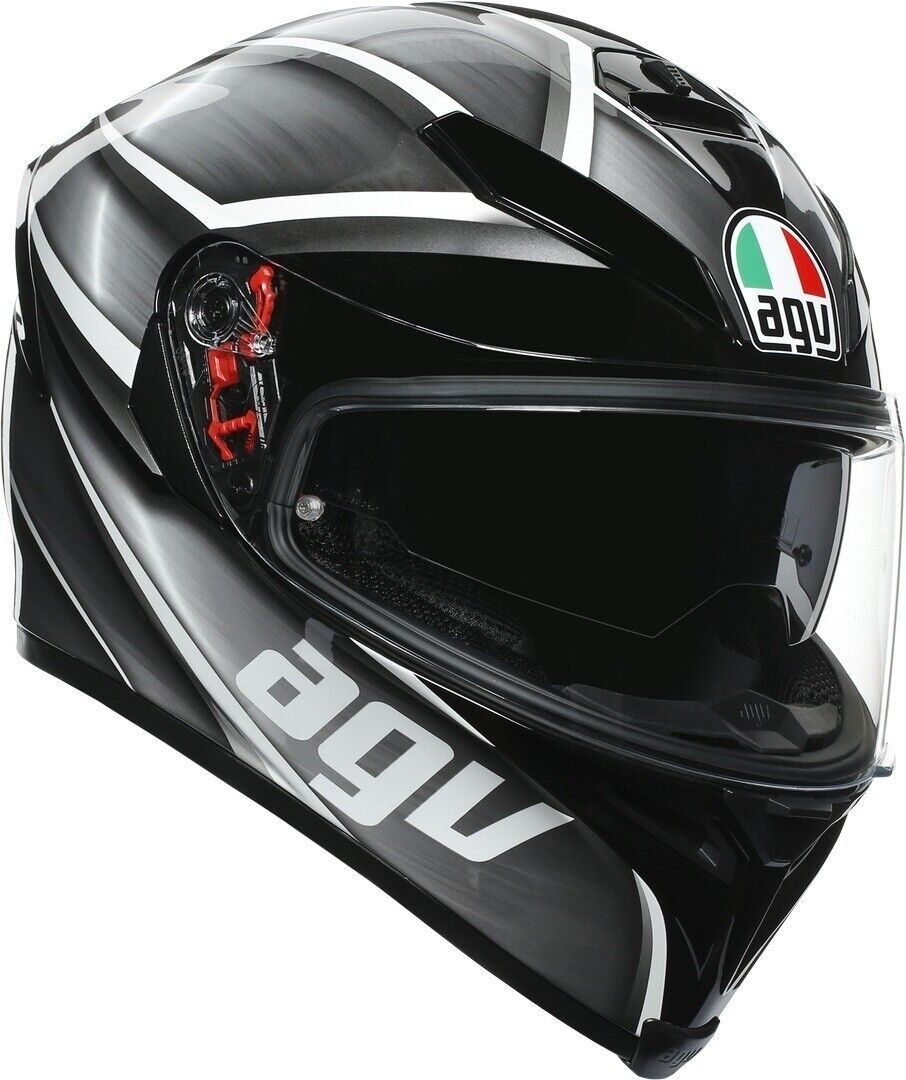 CASCO MOTO INTEGRALE AGV K5 S TEMPEST BLACK SILVER PINLOCK MAX VISION TG XS