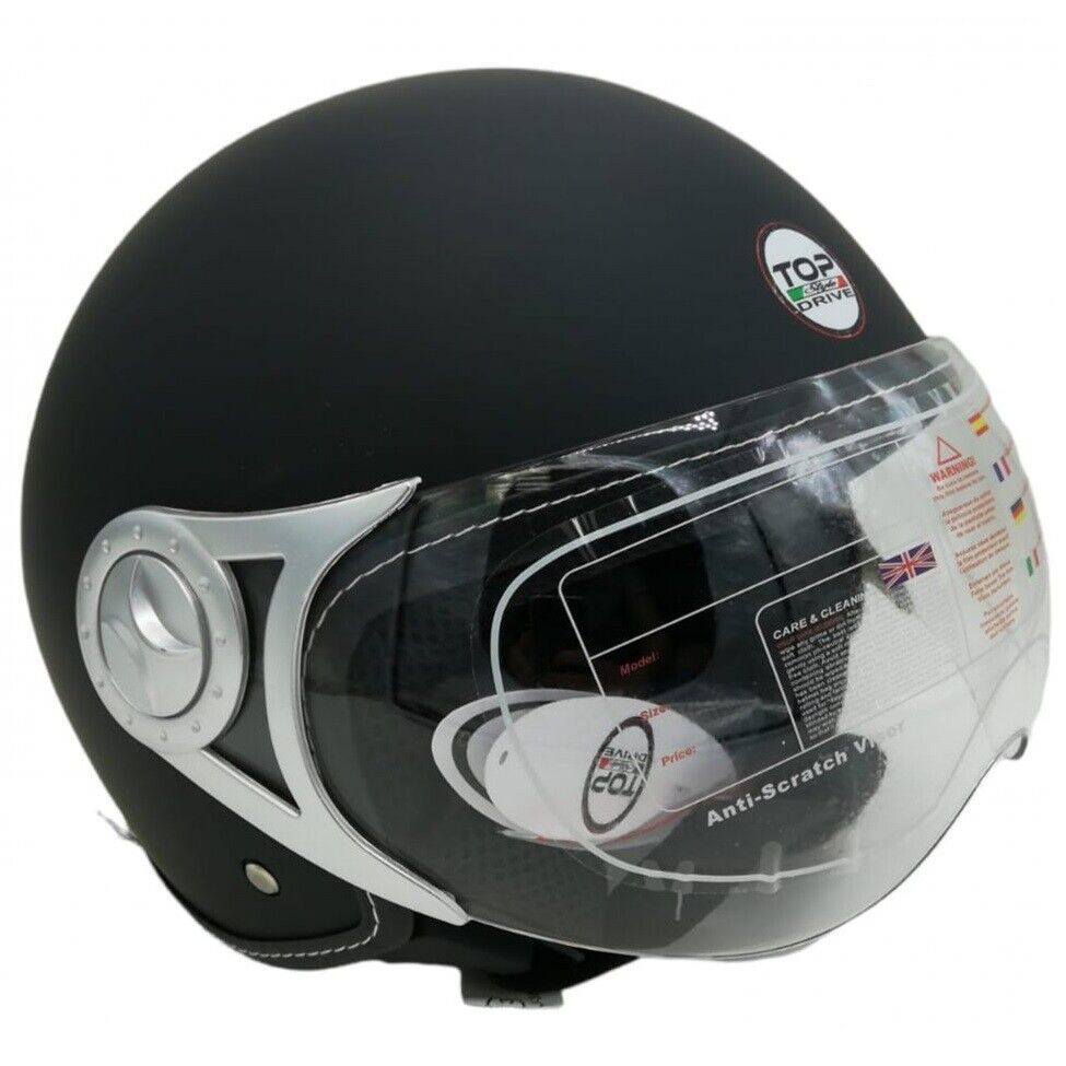 CASCO JET SIRIO MATT MOTO SCOOTER OMOLOGATO ECE VISIERA REMOVIBILE (NERO tg.M)