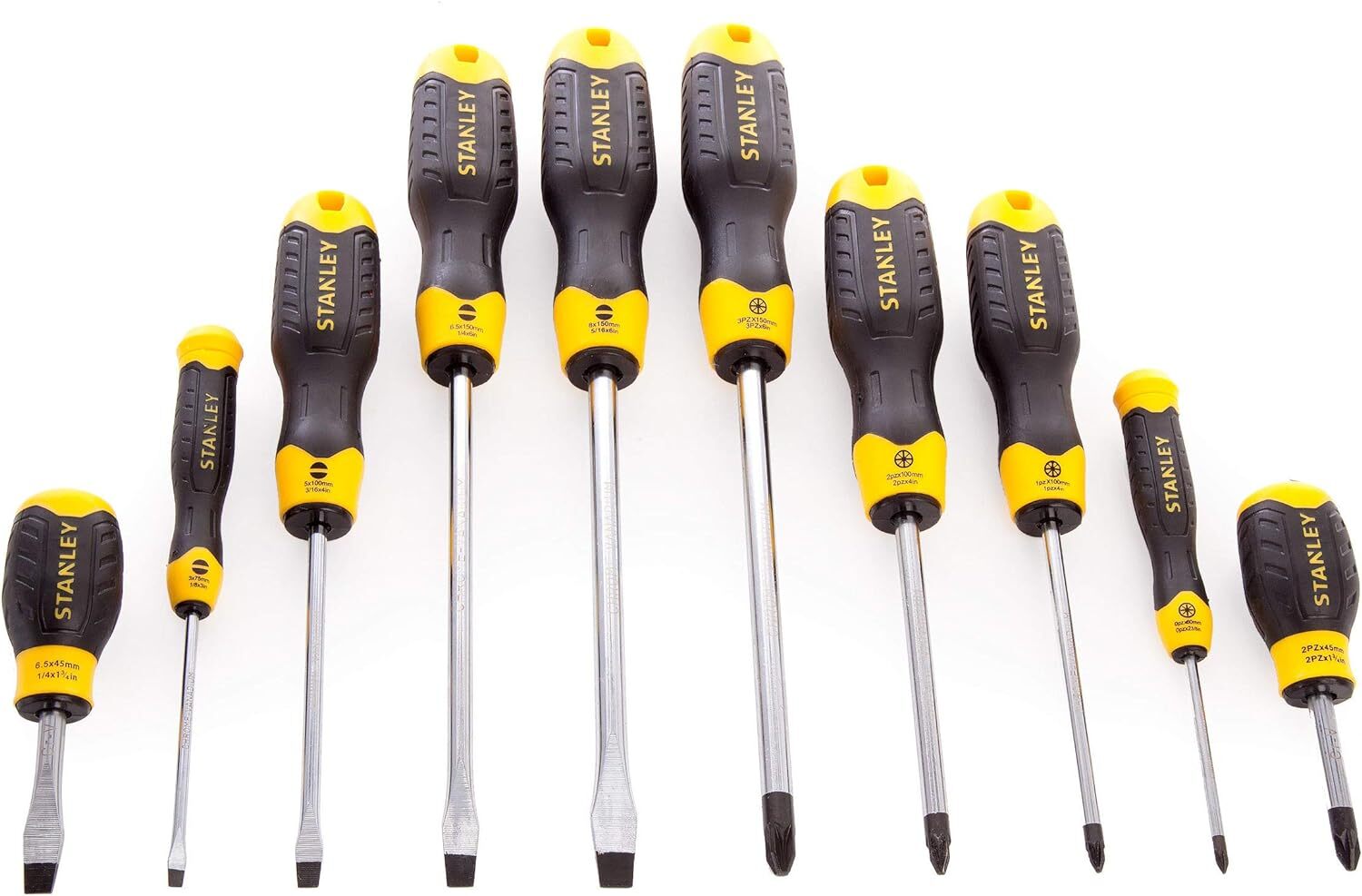 STANLEY 2-65-014 Cacciaviti Cushion Grip, Std - Pozi, Set di 10 pz
