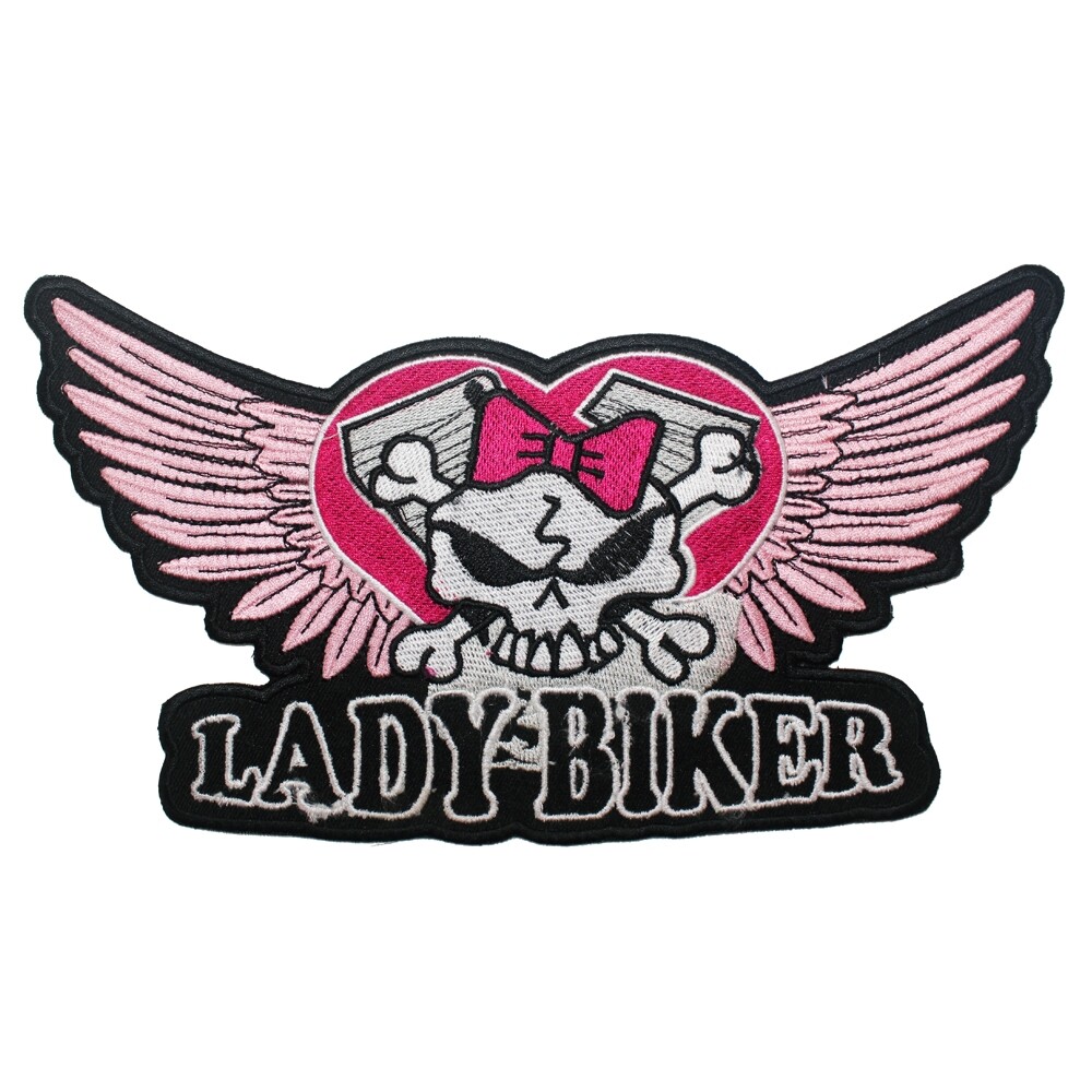 Colorful Patch Lady Biker Textile Iron-on Motorcycle Clothing Gilet Jacket Big