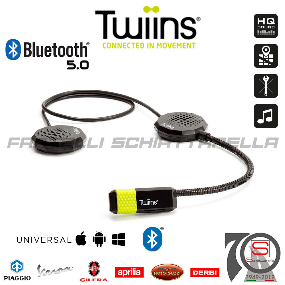 Interfono Auricolare Moto Casco Bluetooth Twiins HF2.0 Dual Audio Stereo