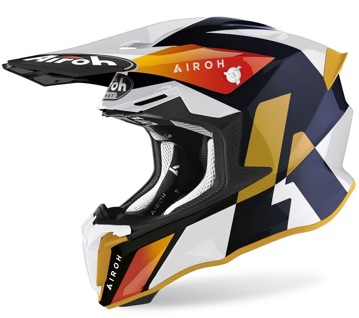 CASCO HELMET MOTO CROSS ENDURO AIROH TWIST 2.0 LIFT WHITE GLOSS TAGLIA M - NUOVO