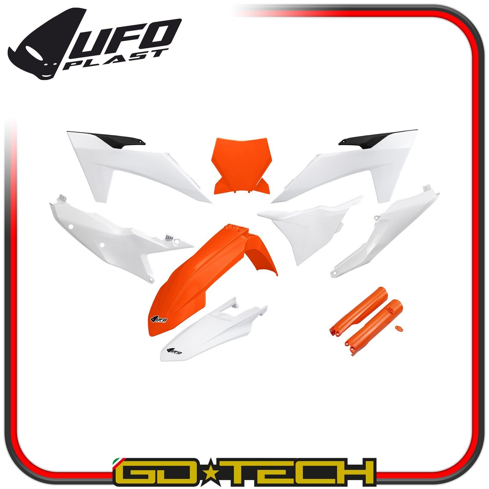 KIT PLASTICHE CARENE KTM SX SX-F 125 250 300 350 450 2023-2024 BIANCO ARANCIONE