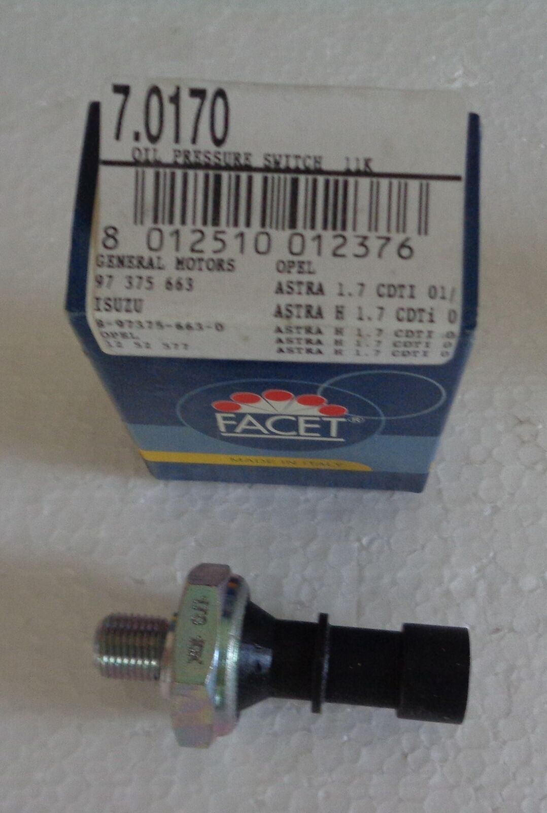 7.0170 FACET INTERRUTTORE A PRESSIONE OLIO PER OPEL CHEVROLET 97375663